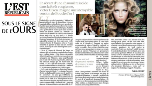 Interview Victor Dixen dans l'Est Républicain