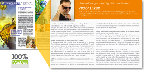 Interview Victor Dixen dans 100 pour 100 Vosges