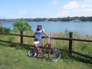 Me with my bike on a much sunnier day than today.