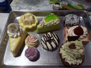 My dessert tray. They're actually various soaps. I'm a sucker for anything that smells like food. Including actual food.