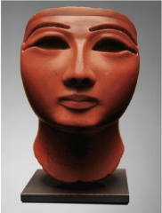 A pharaoh's head in red jasper