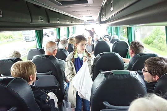 I’ve long been enthusiastic about keeping our tours open to families — providing parents understand that it’s an adult tour and kids can wear out their welcome in a hurry if not parented well. (For years, I'd take my own kids out of school each May for the education of a bus tour through Europe.) On this tour, we have two wonderful kids, and tour guide Reid (ignoring Europe’s child labor laws) enlists them to pass out goodies and tickets on the bus.