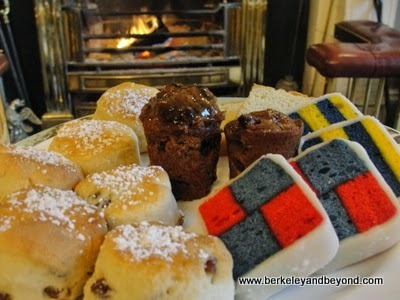 Battenberg cake and scones at Art Tea at The Merrion Hotel in Dublin, Ireland