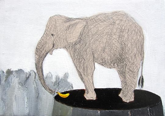 Elephant and a small banana