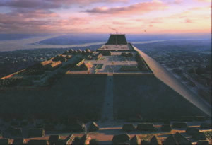 The Monks Mound as it was when Cahokian culture was at its zenith.