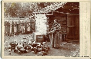 woman with chickens