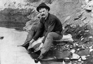 Man panning for gold.