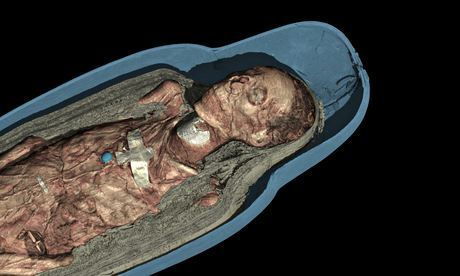 CT scan 3D visualisation of the mummified remains of Tayesmutengebtiu