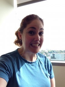 My, waiting in the exam room for someone to jam a needle into my knee.