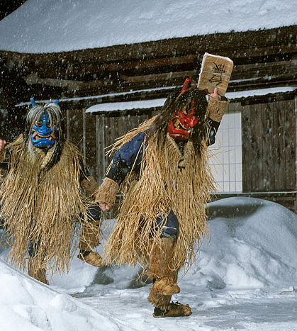 Men dressed as Namahage.