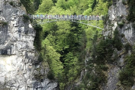 Mary’s Bridge — quite an engineering accomplishment in its day (1866) — provides a commanding view of the castle (from where this photo was taken) and the idyllic Bavarian countryside.