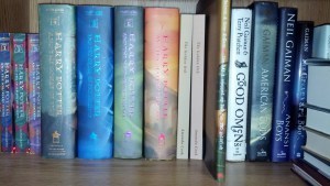 The only spot left on our bookshelf was between J.K. Rowling and Neil Gaiman. Some very good company to be in.