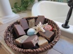 This is my basket for homemade soaps from Blue Organic Soaps - useful and pretty!