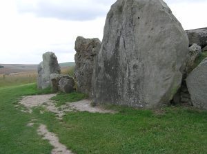 an exterior view of the chambered West Kennet Long Barrow