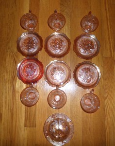 Iris Herringbone Carnival Glass