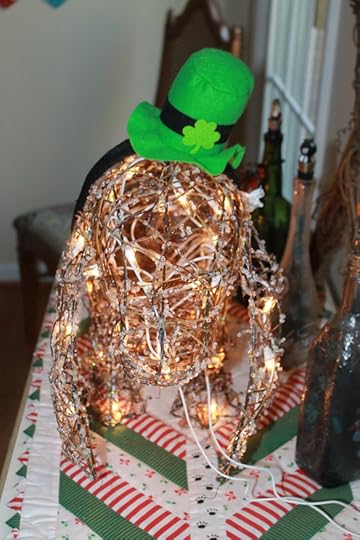 Christmas Basset dressed for St. Patrick's Day!