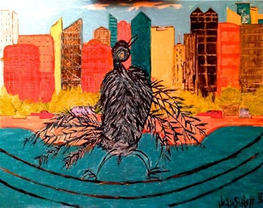 KING OF THE CITY, 16x20 acrylic canvas $375, by Jesse Sublett, Austin author & artist at large