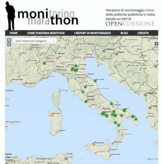 Monithon map of completed projects, and the Umarell