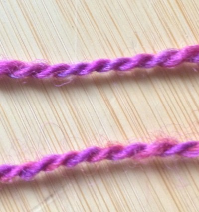 Worsted, top and woolen, bottom.