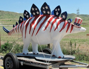 During WWII, this is what paleontologists said Stegosaurus looked like. They also said he bought war bonds and recycled his scrap.