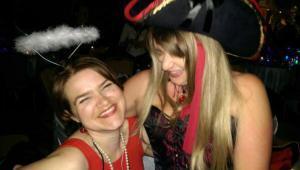 And when done, they attend a Saints & Sinners party. My angelic dance partner, Vivvi Andrews.