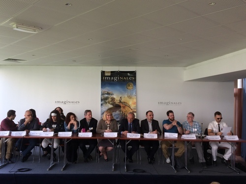 Coup d'envoi des Imaginales avec les organisateurs, les invités étrangers et la mairie !