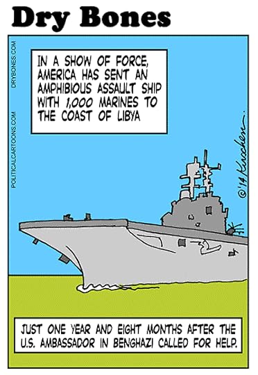 Dry Bones cartoon, kirschen, Libya, Obama, Benghazi, America, marines