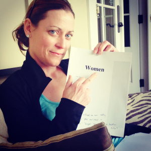 Katrina with my manuscript