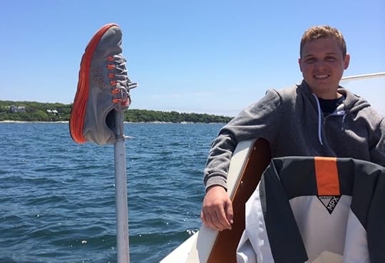 The sneaker that made the starting line visible, and its owner.