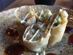 The maguro-avocado crepe.