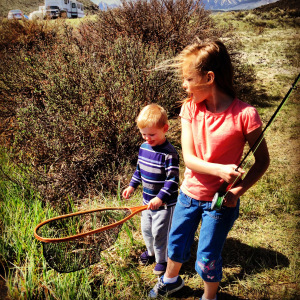 Benny hopes to net Eden's fish. 