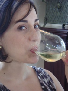 Paula Rizzo Drinking Wine