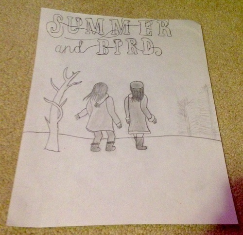 Her beautiful version of the lovely back cover of the book.