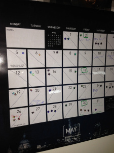 Calendar with stars