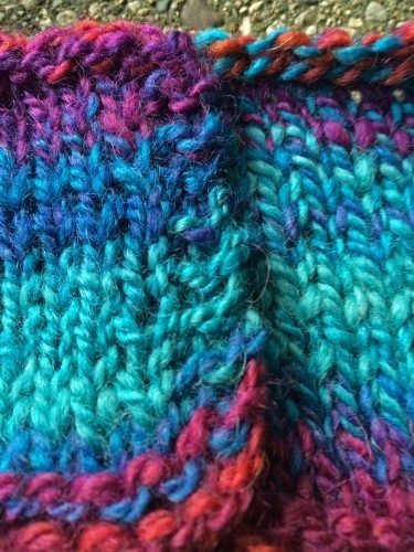 Woolen 2-ply left and worsted 2-ply right.