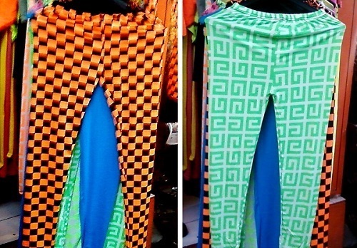 neon cheque leggings Colaba C'way