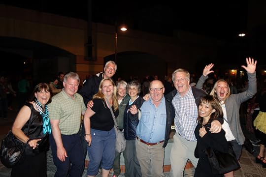 Our group is really fond of our bus driver, Joe (center), who quietly and professionally gets us everywhere smoothly and safely. It was fun tonight (as he was completely off tomorrow) because everyone let their hair down together. Our groups always consider our driver as a friend and part of our traveling family.