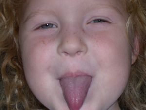 tongue out