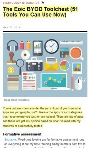 Screenshot of Epic BYOD toolchest from Edutopia