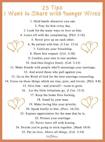 25 Tips I want to Share With Younger Wives Printable