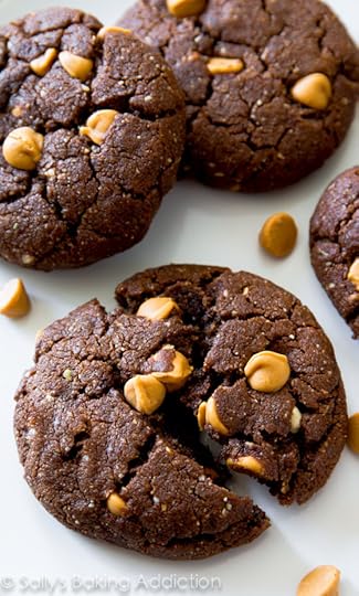 These thick and fudgy Flourless Peanut Butter Brownie Cookies are made with only 7 ingredients. Ultra chewy, melt-in-your-mouth, and gluten free! @sallybakeblog
