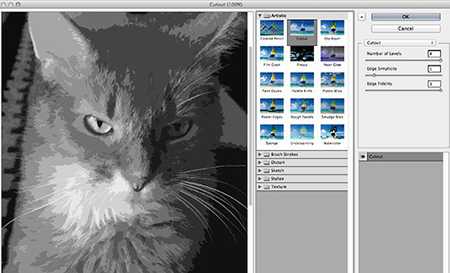This is with the Cutout filter