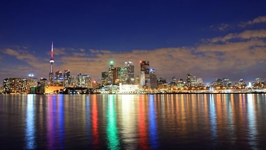 The skyline at dusk, from the Toronto Islands