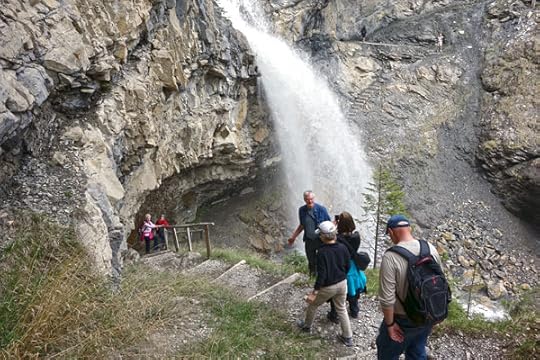 A highlight of our hike was venturing under this powerful waterfall called Sprutz. 