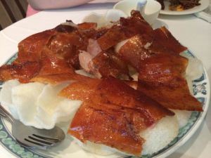 Crispy duck skin. The best part!