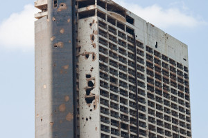 Un particolare dello scheletro dell'Holiday Inn