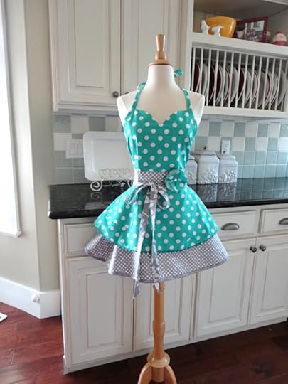 Blue polka dot apron via etsy