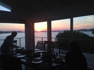 Sunset over the dinner table