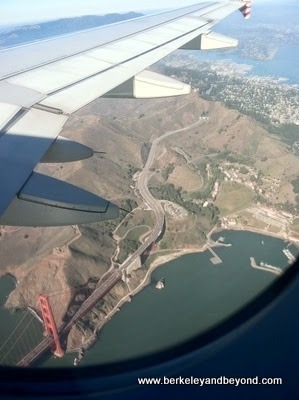 Golden Gate Bridge from an airplane
