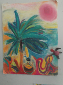 A piece of whimsy in chalk pastel